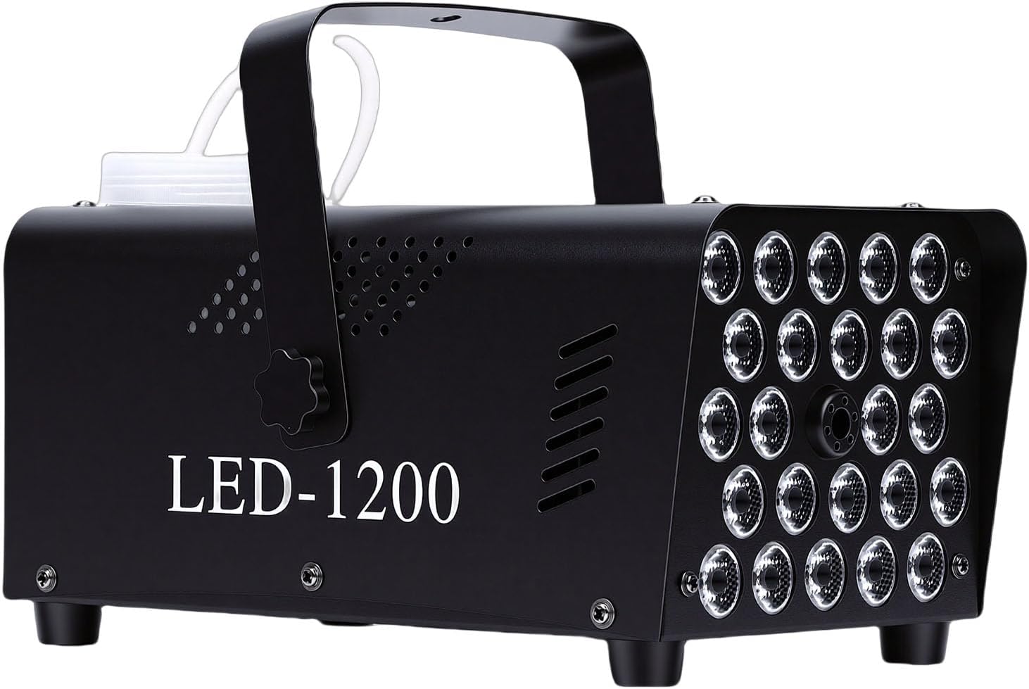 YWBL-WH Wytwornica Mgły Wytwornica Dymu o Mocy 500 W z 24 Diodami LED i 4 Efektami Stroboskopowymi Bezprzewodowy i Przewodowy Pilot Zdalnego Sterowania na Halloween Boże Wtyczka UE 220 V