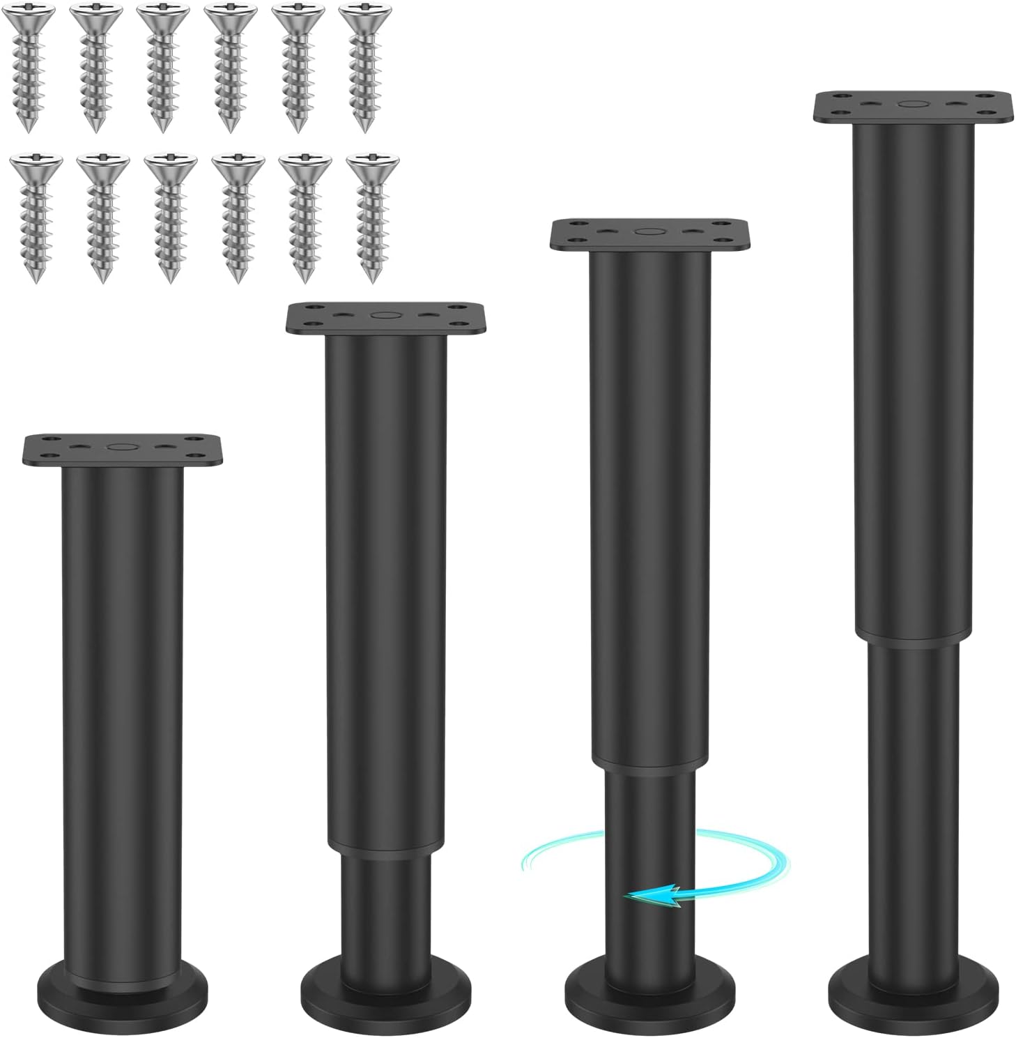 Jetcloud 4PCS Metal Adjustable Furniture Legs furniture support legs