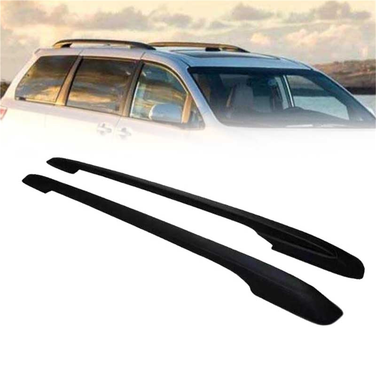 Barras de techo para Toyota Sienna 2011-2020 transversales de aluminio negro