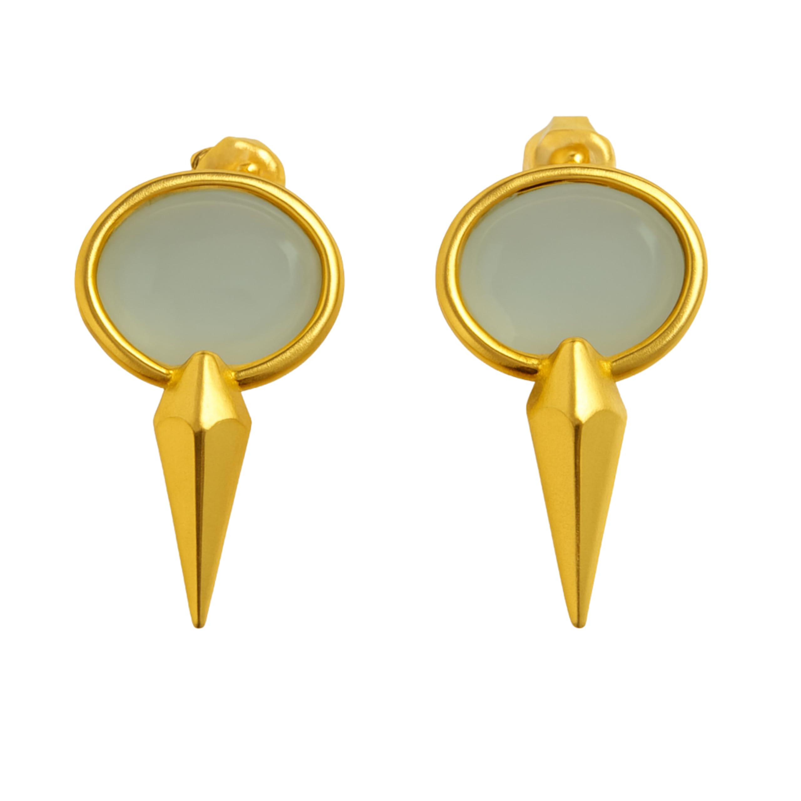 Orecchini a Bottone in Argento Sterling 925 Placcato Oro