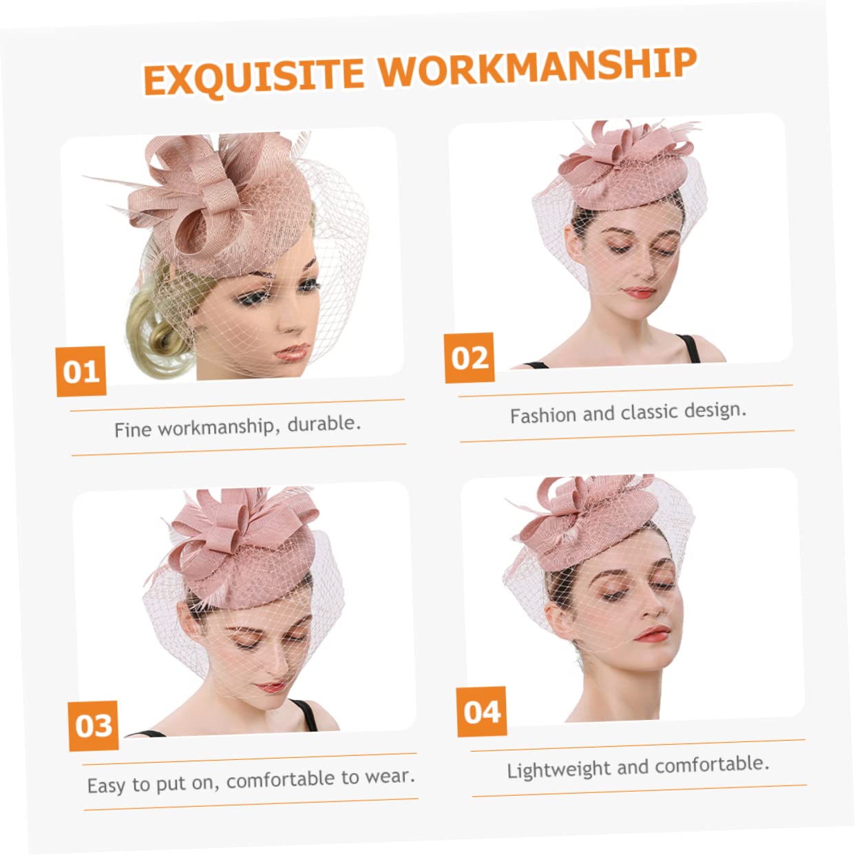 GALPADA 2pezzi Fascinator Elegante per Donne con Velato Rete Accessorio per Tea Party e Matrimonio Cerchietto Multifunzione per Occasioni Speciali e Balli