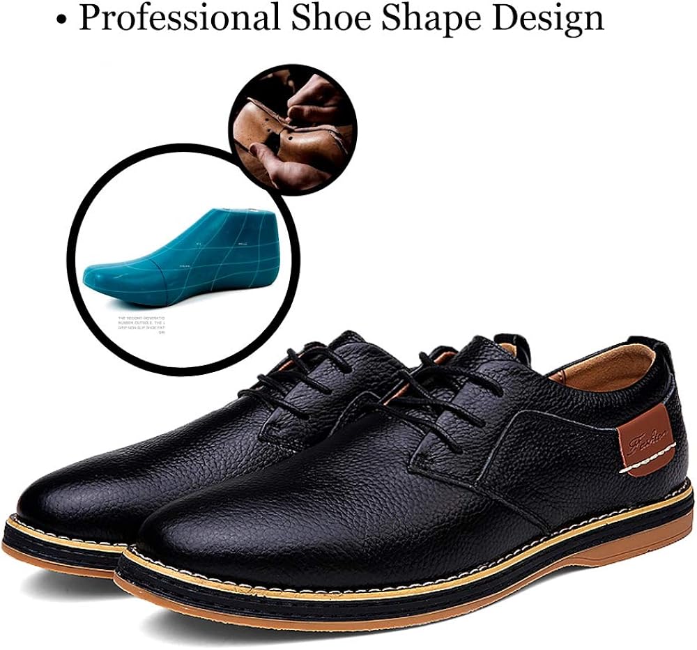 TSIODFO Men's Dress Shoes Black Brown Genuine Cow Leather Oxfords