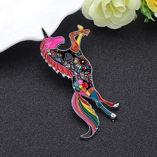 Image of DUOWEI Dainty 6 Colors Unicorn Horse Brooch Fancy Unicorn Lapel Pin Clothes Scarf Accessories for Women Girls Jewelry Gifts
