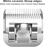 Vista 87 de Cuchillas de cerámica desmontables para perros y mascotas, compatible con Andis tamaño 5FC de 1/4 pulgadas de longitud de corte, compatible