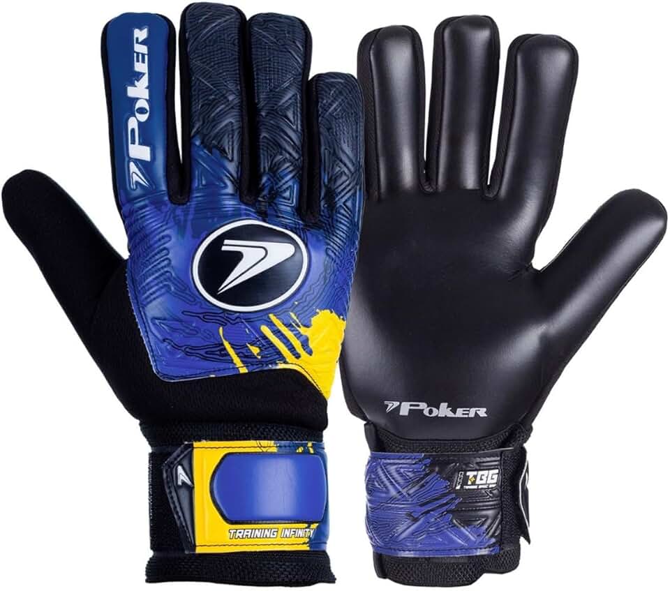 Luva De Goleiro Poker Infinity Campo Society Futsal Training - Azul/Preto - 8