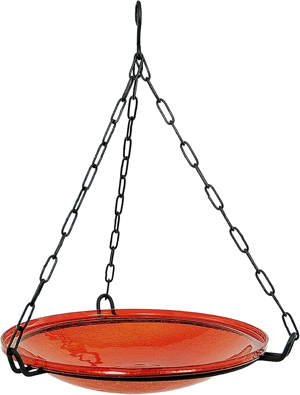 Achla Designs 201-6033 Crackle Glass Hanging, 14-in, Red Birdbath