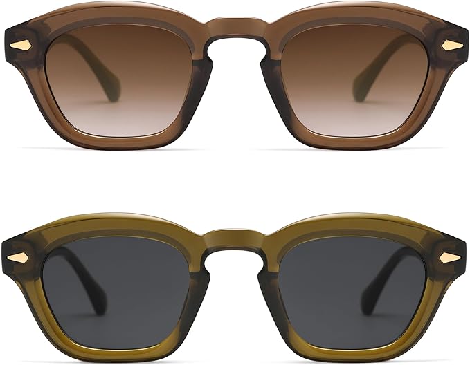 Small Retro Square Sunglasses for Women Mens Rectangle Sunnies AP3680
