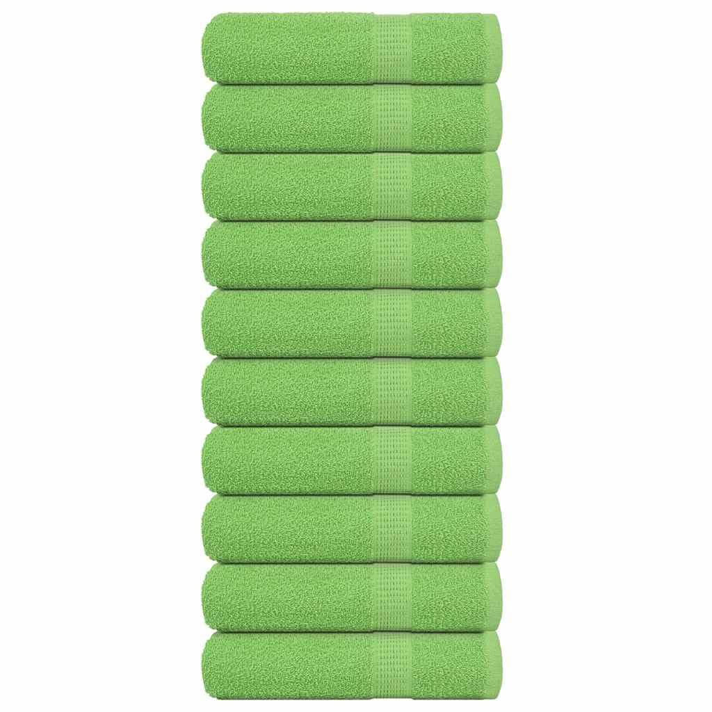 Frogn - Juego de toallas de mano (10 unidades, 50 x 100 cm, 360 g/m²), color verde manzana