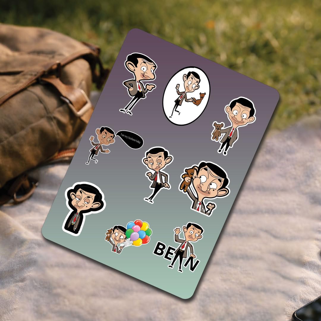 Mr Bean Fun Waterproof Sticker 9 x 12 Inch Multipurpose for Bike Car Laptop Mobile Case Helmet Notebook-image-7