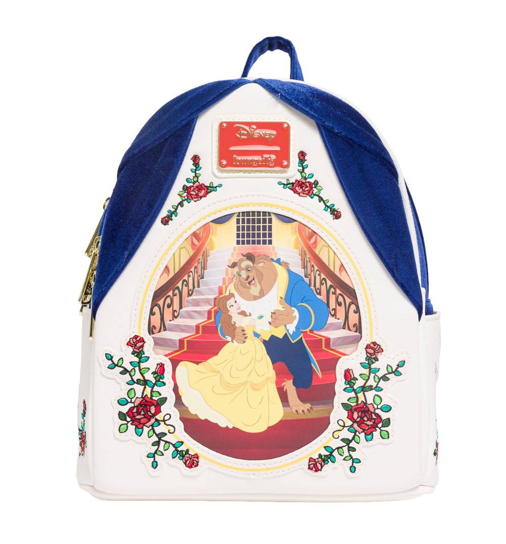 Loungefly Backpacks Disney Beauty and the Beast Belle and Beast Velvet Mini Backpack