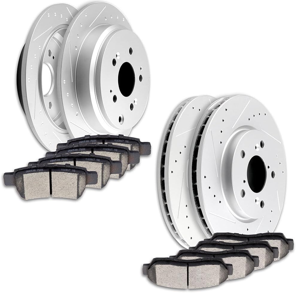 ECCPP 31368 31369 D1089 D1088 Front & Rear 4pcs Brake Rotors + 8pcs Pads Fit For Honda Odyssey 2005-2010 Brake Kit