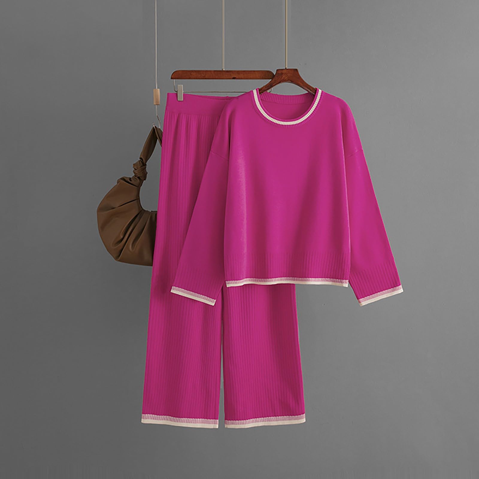 Maglia e pantaloni in maglia, 2 pezzi, tuta invernale da donna