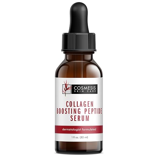 Collagen Boosting Peptide Serum - Synthesizes All Major Collagen Types, Improves Firmness, Smoothness & Reduces Wrinkles - 1 oz. Cosmesis