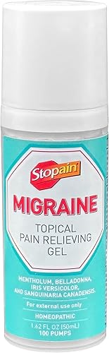 Stopain Gel tópico para aliviar el dolor de migraña 162 onzas líquidas alivio seguro y eficaz de la migraña