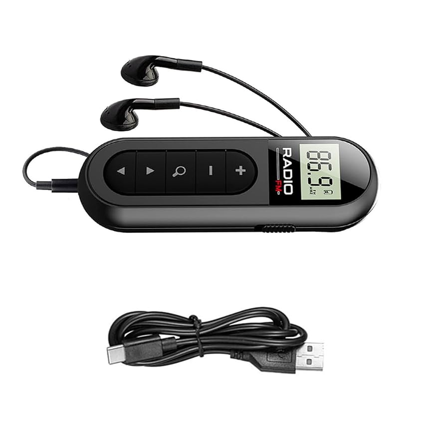 Amazon | ミニFMウォークマンラジオ、LCDディスプレイ付き