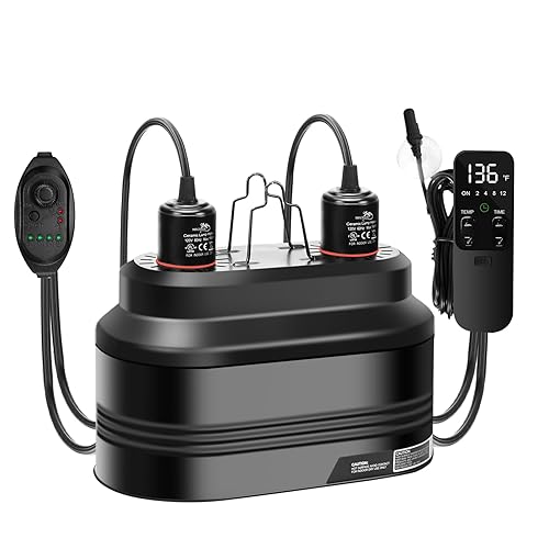 MECESOR Dual Reptile Light Fixture,Double Reptile Heat Lamp Fixture with