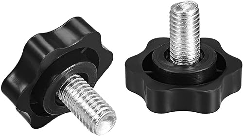 Miniatura 40 de uxcell Pomo de tornillo de sujeción, 1.890 in de diámetro con forma hexagonal de ciruela, perilla de estrella M10 x 1.969 in, rosca macho, 2