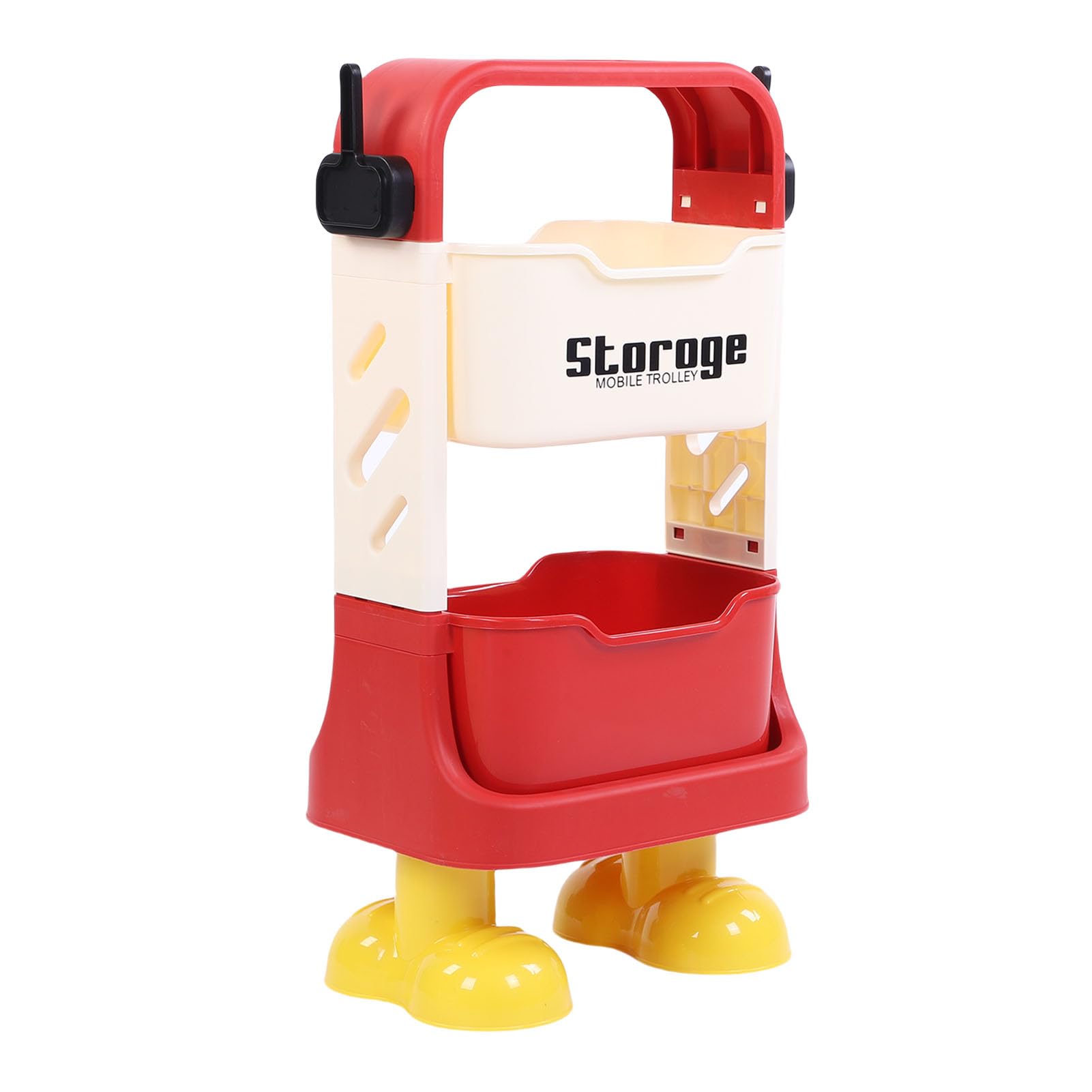 Aramox Carrello Multiuso con Ruote, Simpatico Organizer per Giocattoli e Snack a più Livelli per Casa, Ufficio e Garage con Piedini a Forma di Cartone Animato (2 livelli)