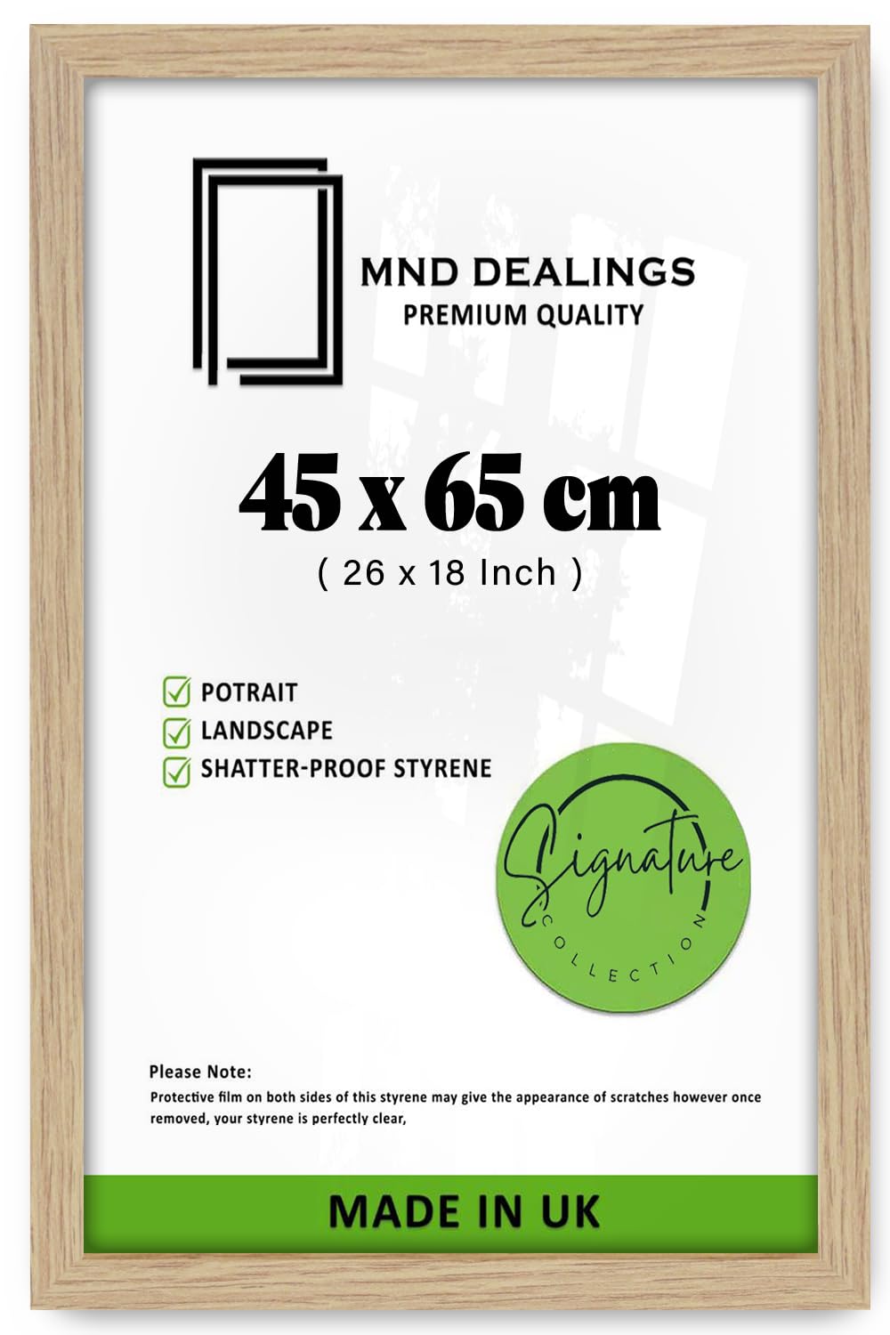 Mnd Dealings Oak | Durable (45 X 65 Cm) Poster Frame | Polished Styrene 18 Inch X 26 Inch Handcrafted Frame For Anniversary/Birthday/Wedding/Gifting- [ ]