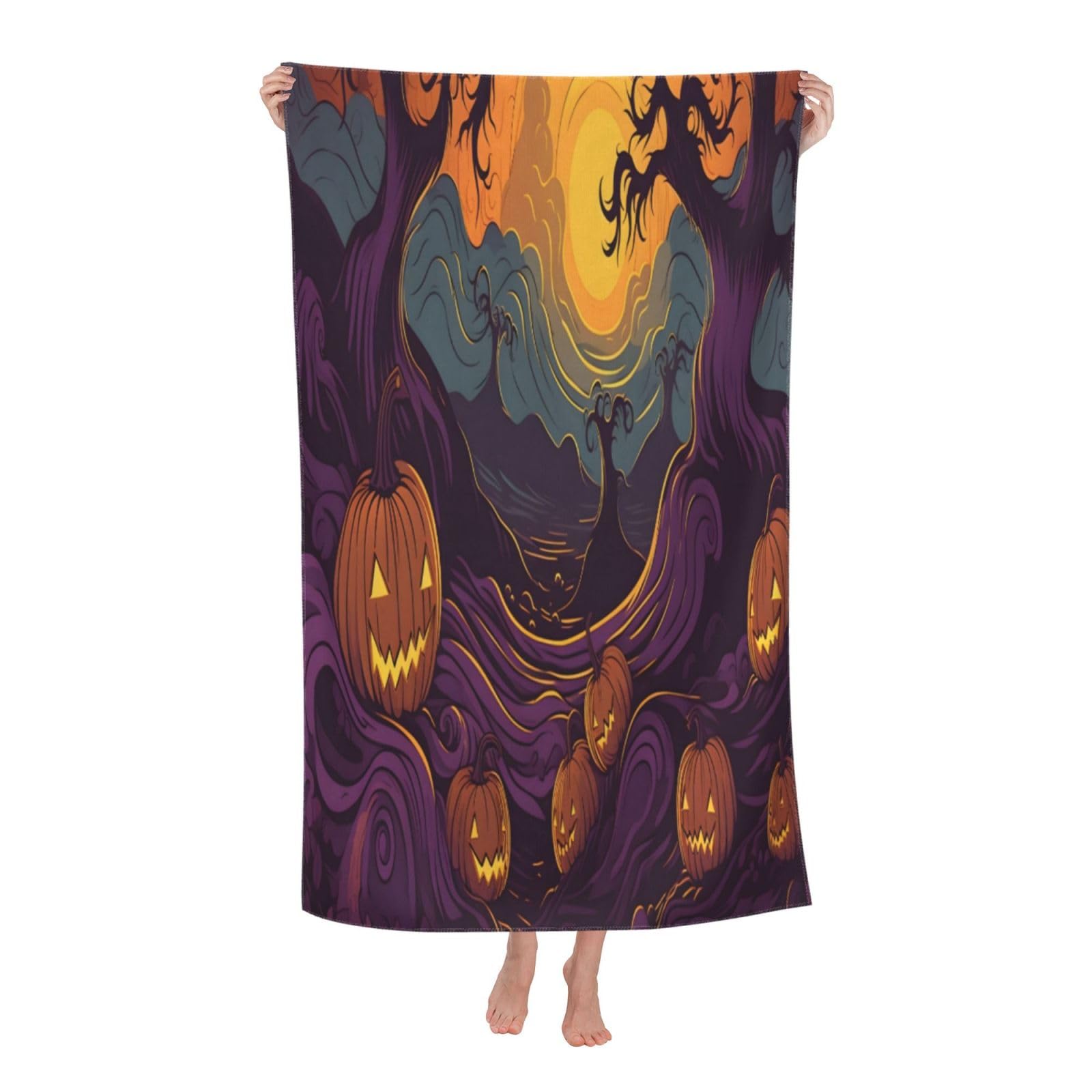 LSRCPD Beach Towels Happy Christmas Night Travel Yoga Swim Pool For Men Women 80X130Cm