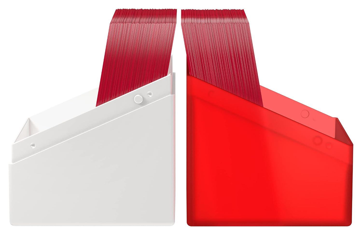 Ultimate Guard Boulder Synergy 100+, Deck Case for 100 Double-Sleeved TCG Cards, Red/White, Secure & Durable Storage for Trading Card Games