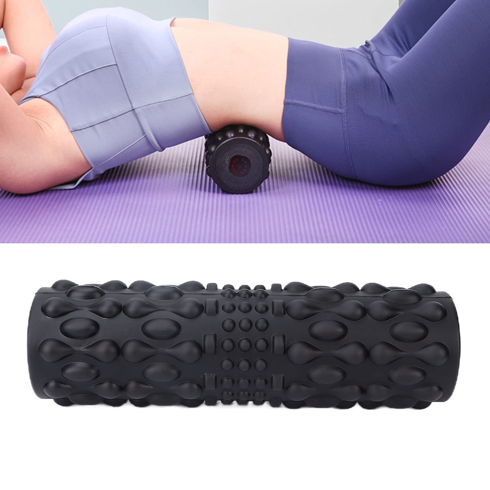 Professionelle Elektrische Fitnesswalze mit 5-Gang-Schwingung und Lithiumbatterie mit Hoher Dichte, Schwarze Elektrische Yoga-Roller Zur Muskelentspannung
