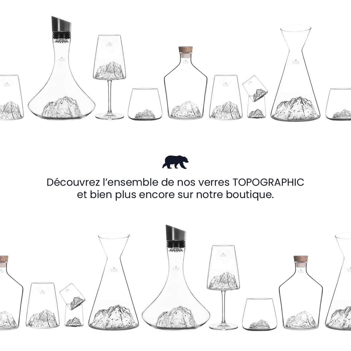 Alaskan MAKER Weingläser Set mit 2 Gläsern 400 ml – hochwertiges Borosilikatglas mundgeblasen mit 3D-Relief-Berg am Boden | Hartschalenkoffer Premium Magnetkarton | TOPOGRAPHIC