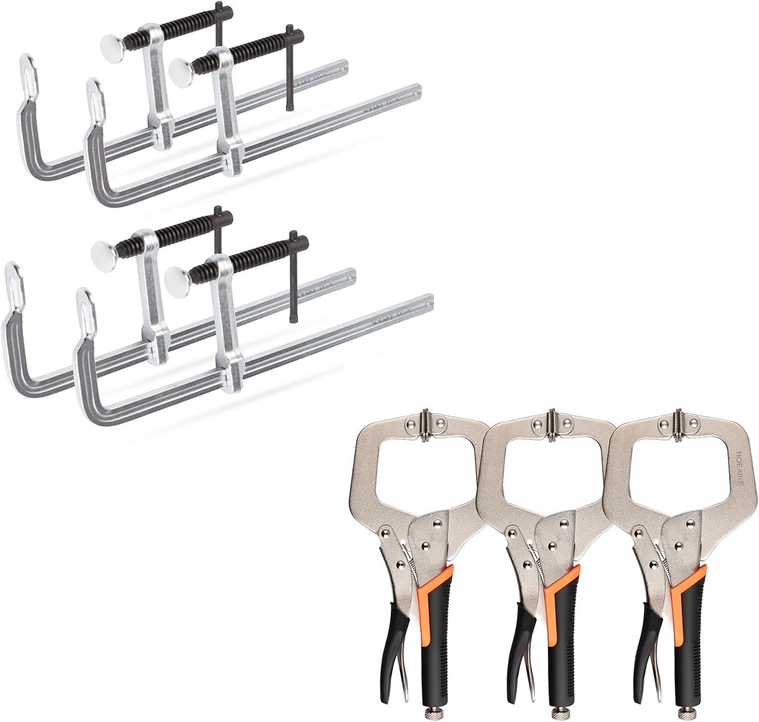 4Pack Welding Bar Clamps & 3Pack 11" Metal Face C Clamps