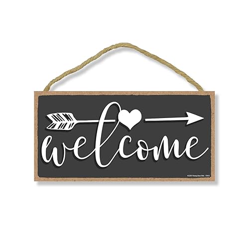 Honey Dew Gifts Welcome 5 inch by 10 inch Hanging