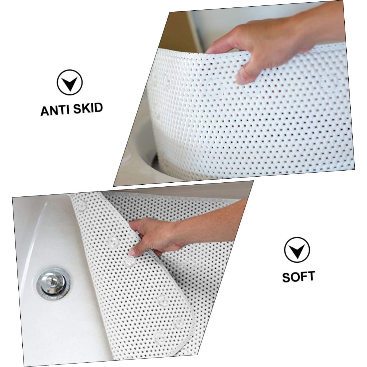 Artibetter Alfombrilla de Baño Antideslizante con Ventosas, Grande, Material y Transpirable, Alfombra de Ducha para Bañera, Drenaje Rápido, Uso Seguro en Baño y Ducha