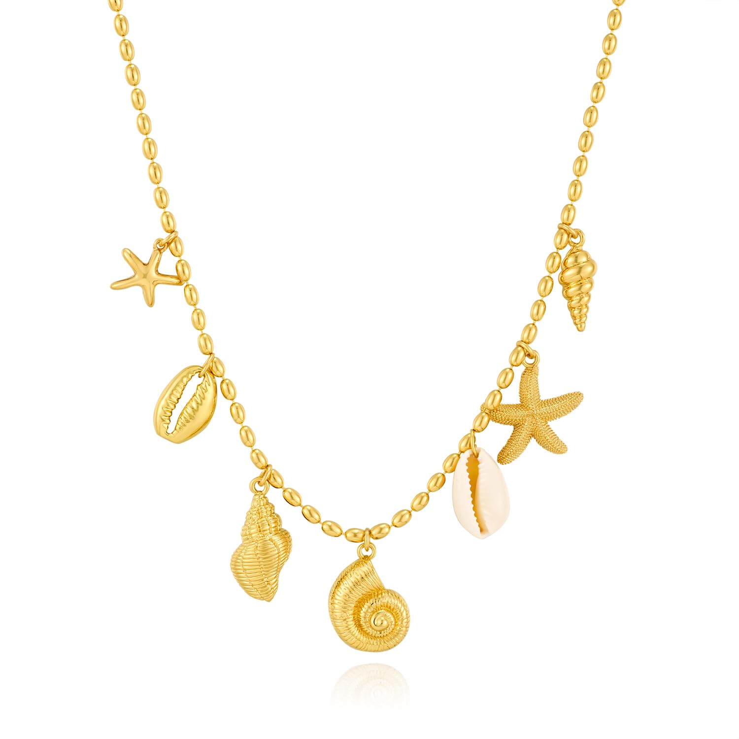 LILIE&WHITE Ohrringe Damen Ohrstecker, Goldene Muschel-Desig