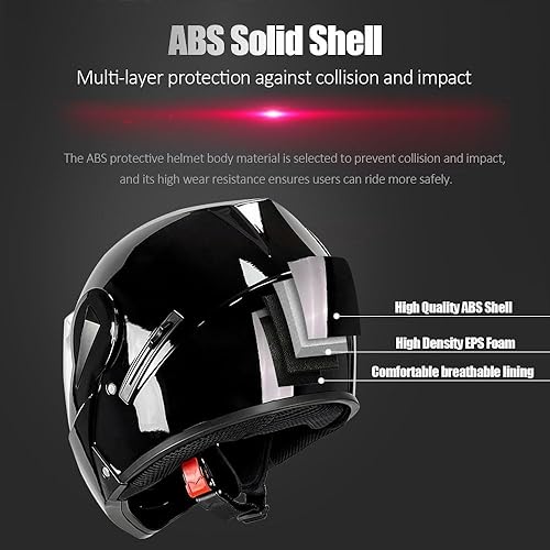 Miniatura 2 de Casco Integral Abatible con Bluetooth para Motocicleta - ABS Transpirable con Doble Visera HDAnti-Sol, Certificado DOT, Forro 3D Extraíble - 2.6 lbs