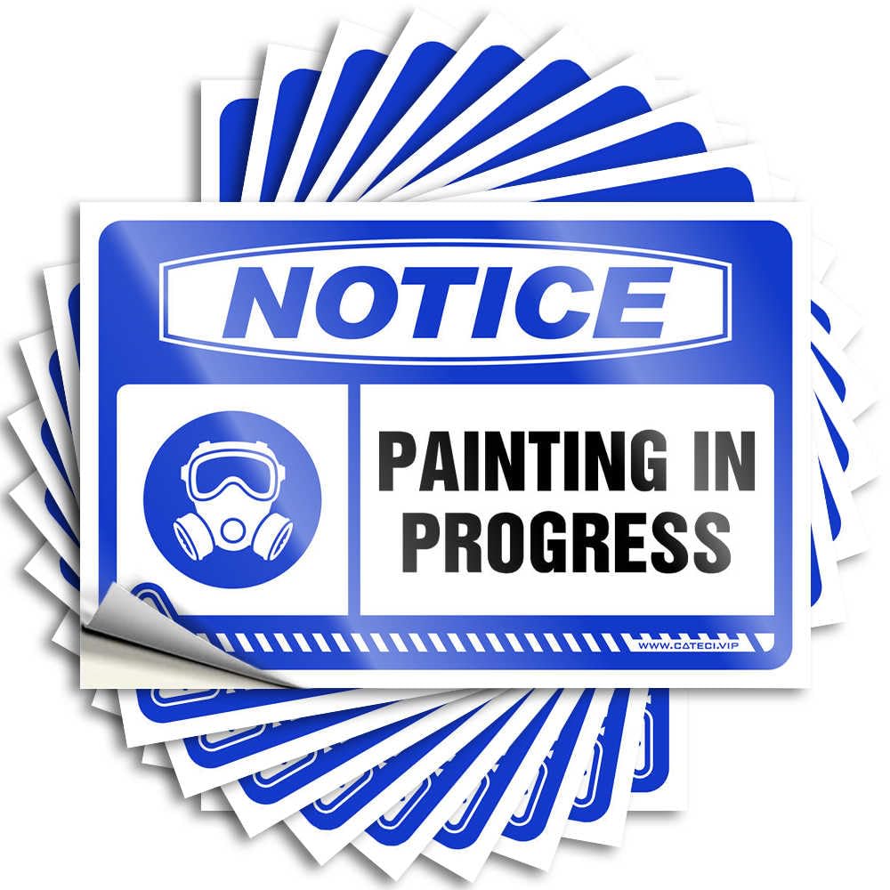 Guest Winter Decal - Notice Painting in Progress Removable Decal Cover Easy Peel for Interesting(6X9CM)