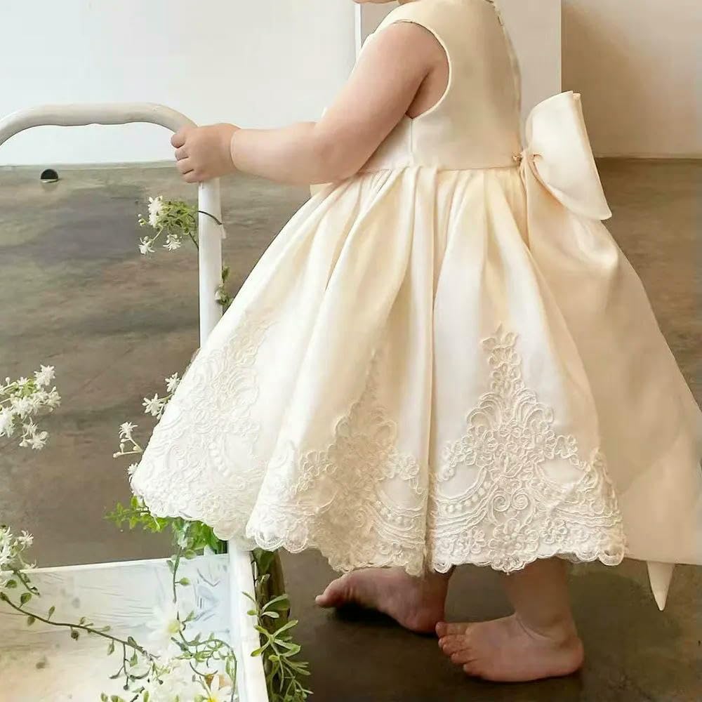 ZBDZSW Bambini Ragazze Vestito Primo Compleanno Bambino Matrimonio Fiore Rosa Abbigliamento per Bambini Host Piano Troupe