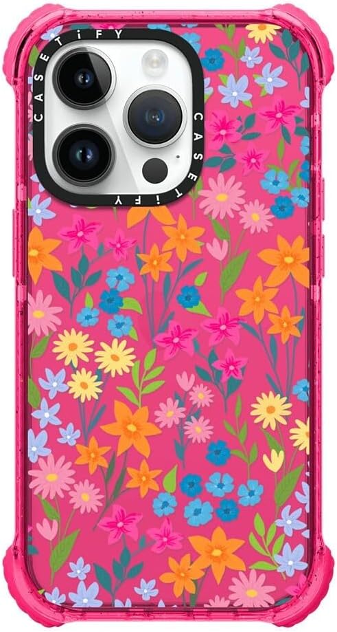 CASETiFY Ultra Impact iPhone 14 Pro Case [5X Military Grade Drop Tested / 11.5ft Drop Protection] - Natural Flower - Bubblegum