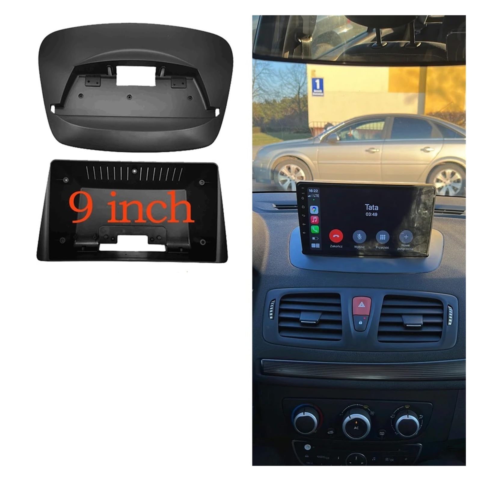 Fascia Marco Marco Fascia Coche Adaptador Bisel Navegación Reproductor Estéreo Cove Panel Embellecedor Envolvente para Megane 3 para Fluence 2008-2015 Juego Panel Radio