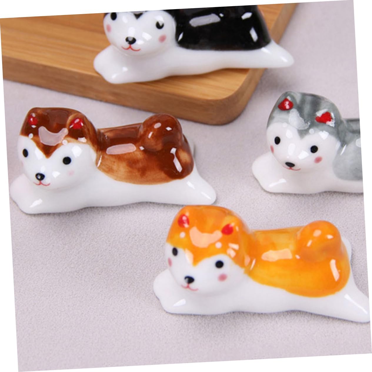 Chopstick Rest decoration holderrack 3 Pcs Puppy Shelf animal decor japanese decor pillows decor chinese holder spoon and tableto