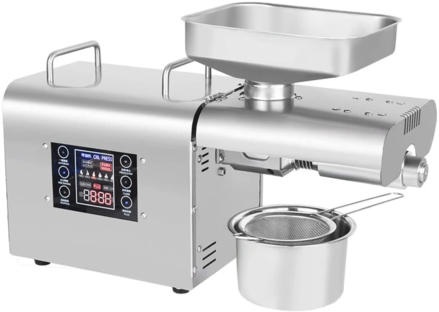 MYUYEE Oil Press Machine, Hot Cold Oil Extractor Expeller, Intelligent Control Panel/Lcd Touch Screen/Food Grade Stainless Steel