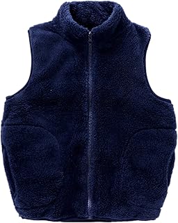 Lykmera Jaquetas para bebês crianças meninos meninas inverno lã sólida com zíper casaco casaco grosso quente (azul marinho, 11-12 anos)