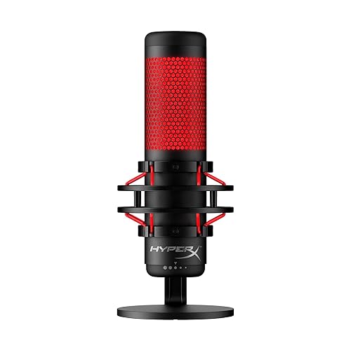 HyperX QuadCast – Standalone Microphone for streamers, content creators and gamers PC, PS4, and Mac, usb - Quadcast - Black