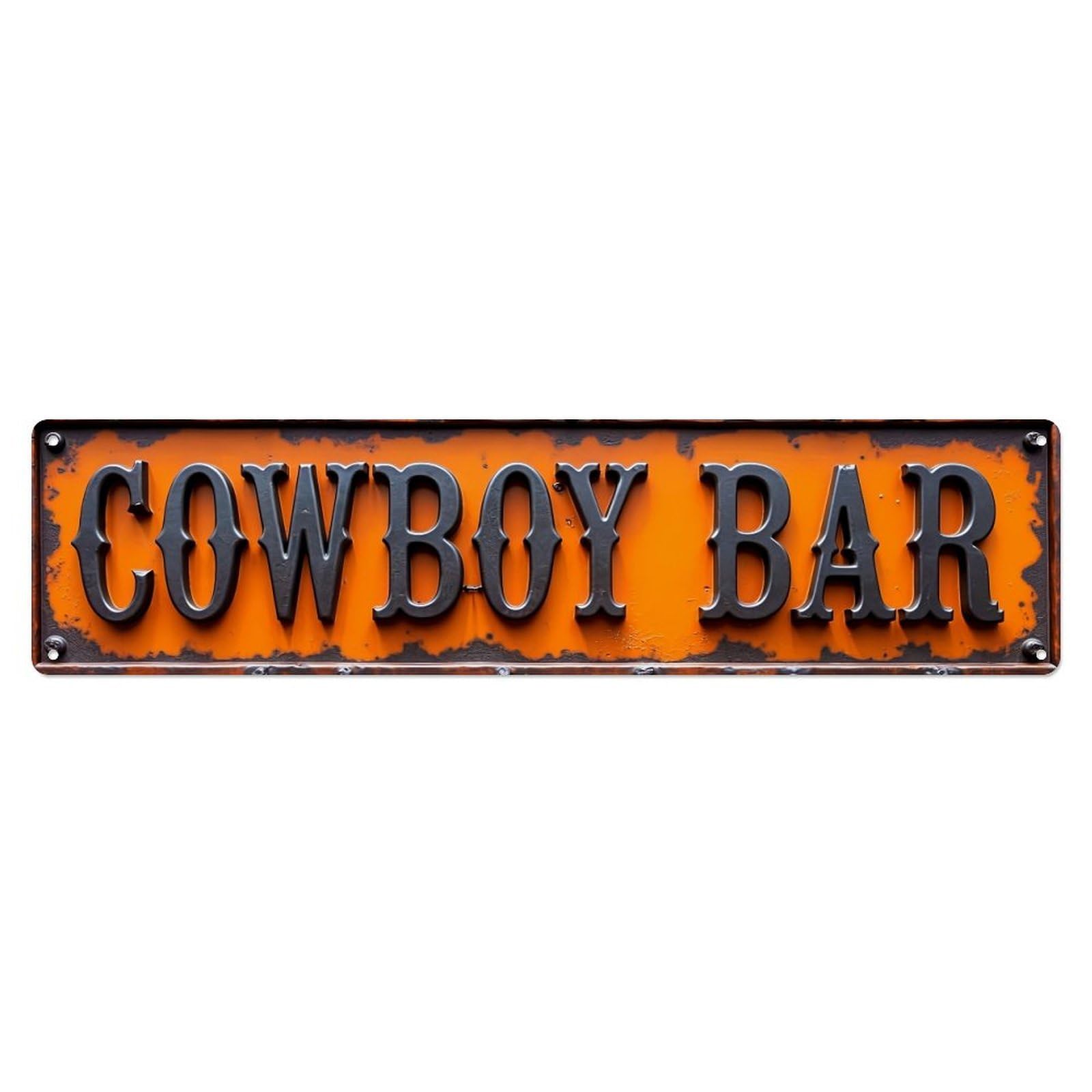 Cowboy Bar Sign Pattern Metal Tin Sign Plaque