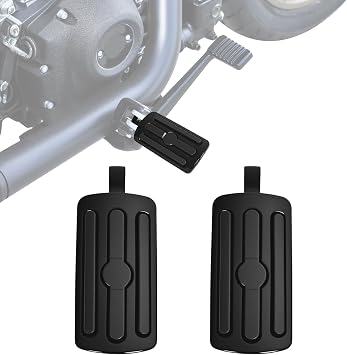 Motorcycle Foot Pegs, Passenger Foot Peg Male-Mount Aluminum Footrest Pedal Fit for Harley Street Glide Road King Road Electra Glide Sportster 883 1200 Dyna Softail Black