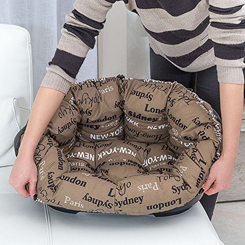 Ferplast Ersatzpolsterung für Hunde- und Katzenboxen, gepolstertes Kissen für Kunststoffboxen (Nicht im Lieferumfang enthalten), waschbar, verstellbar (52 x 39 x 21 cm), Größe XXS, Braun