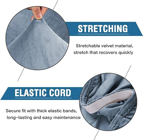 Miniatura 7 de H.VERSAILTEX Juego de 4 fundas elásticas de terciopelo para sillas de comedor, fundas protectoras para sillas Parson, fundas protectoras para sillas