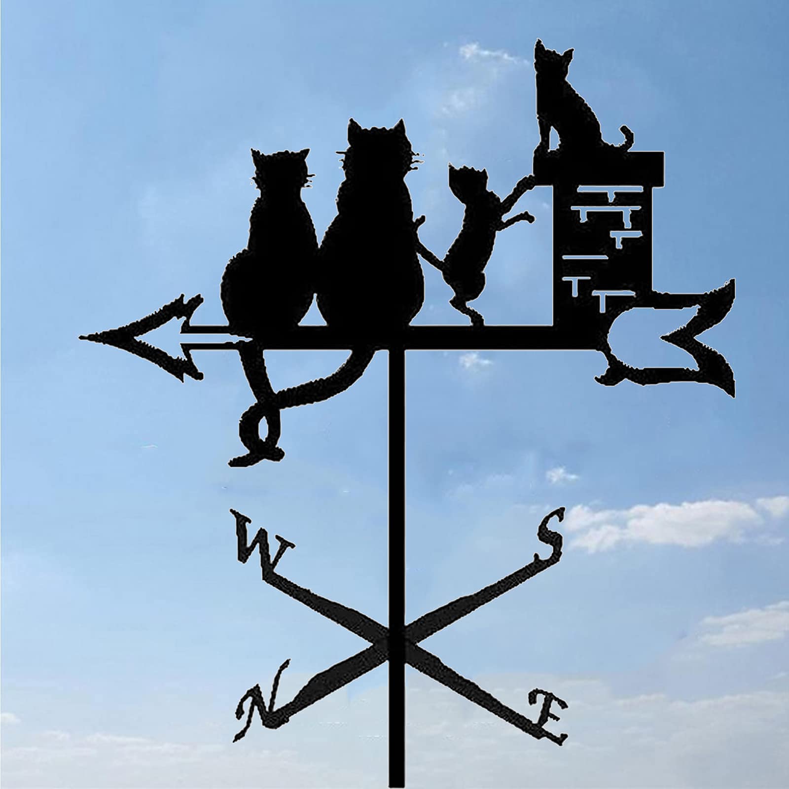 TAXXII Metal Decorative Wind Vane Weather Vane,Cat Weathervane for Iron Roof Garden Outdoor Yard Decoration Direction Indicator Cupolas Farm Sheds