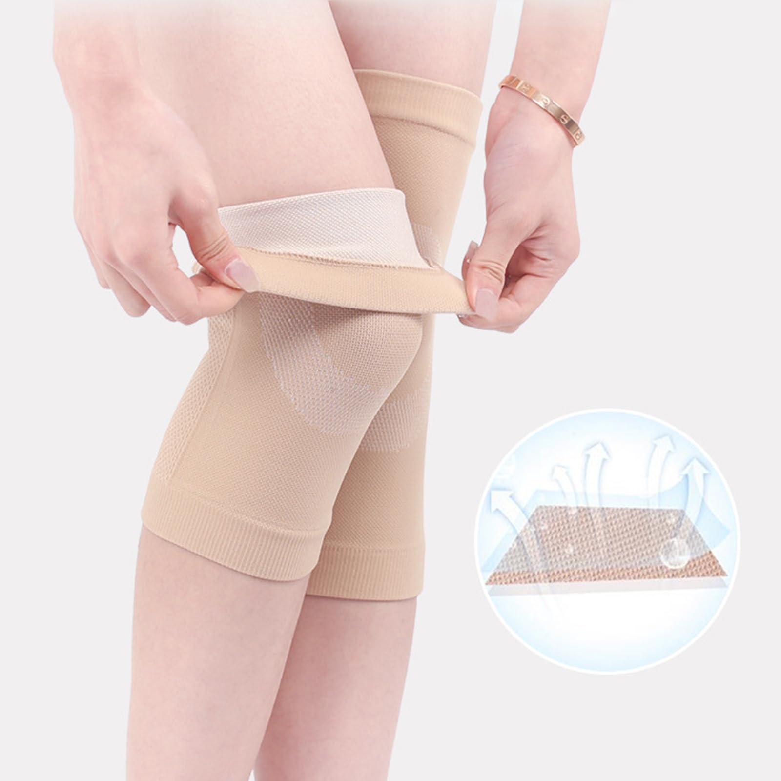 ginocchiera per artrosi ginocchio,ginocchiere powerlifting,fascia elastica ginocchio,ginocchiera sportiva,1 paio per alleviare il dolore durante l'attività fisica e dopo l'infortunio (beige,L)