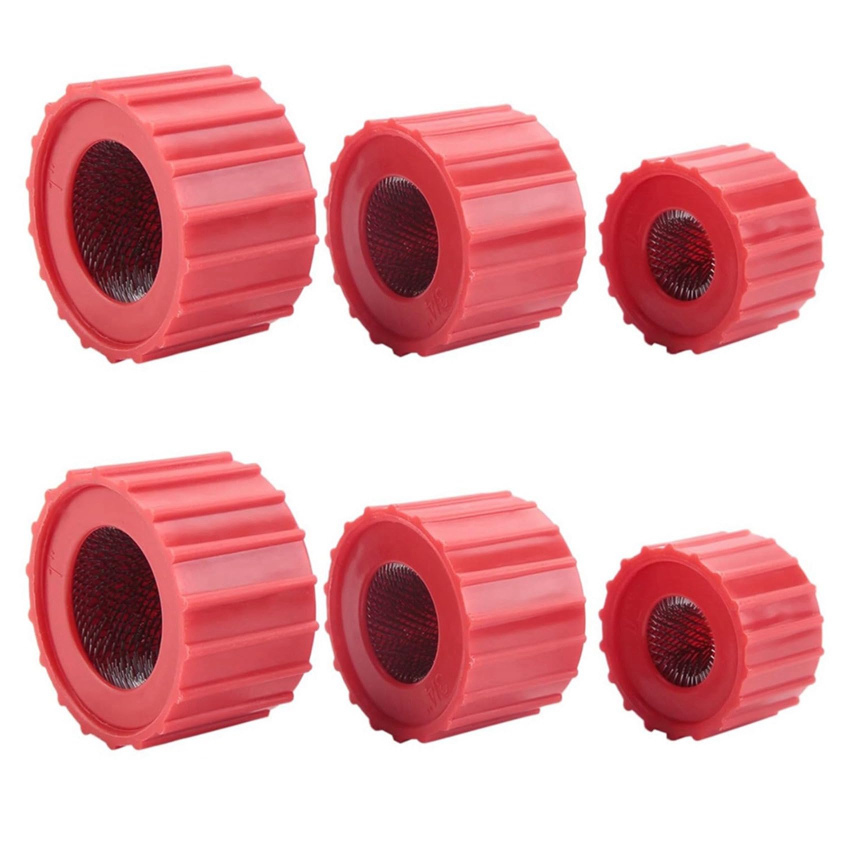 Jnchdghwa Red 6Pcs Copper Pipe Cleaner Set 1/2 Inch, 3/4 Inch And 1 Inch Copper Tube Brush Plumbing Cleaning Brush