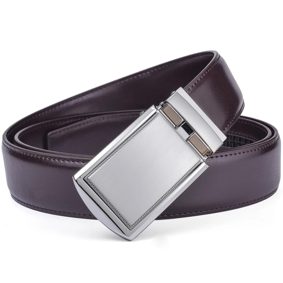 Herrengürtel Aus Leder Mit Automatischer Schnalle, 3,5 Cm Breit, Verstellbar, Kleid