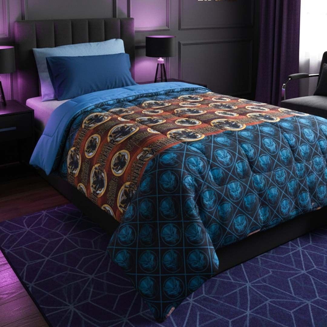 Athom Living Kids Comforter, Soft & Lightweight, Durable Bedding for Girls, Cozy & Vibrant Printed Bedspread, Machine Washable | 390 GSM, 135x220 cm (Black Panther Superhero) 3