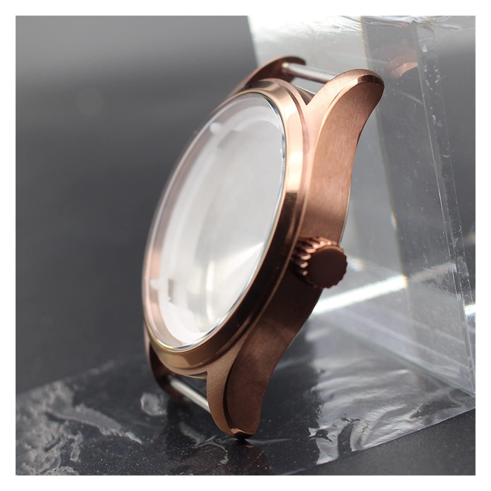 Cassa per Orologio da Uomo da 40 mm, Compatibile con movimenti Seiko NH35 e NH36, Acciaio Inossidabile Spazzolato e lucidato, Resistente all'Acqua Fino a 100 Metri, Cinturino Incluso.